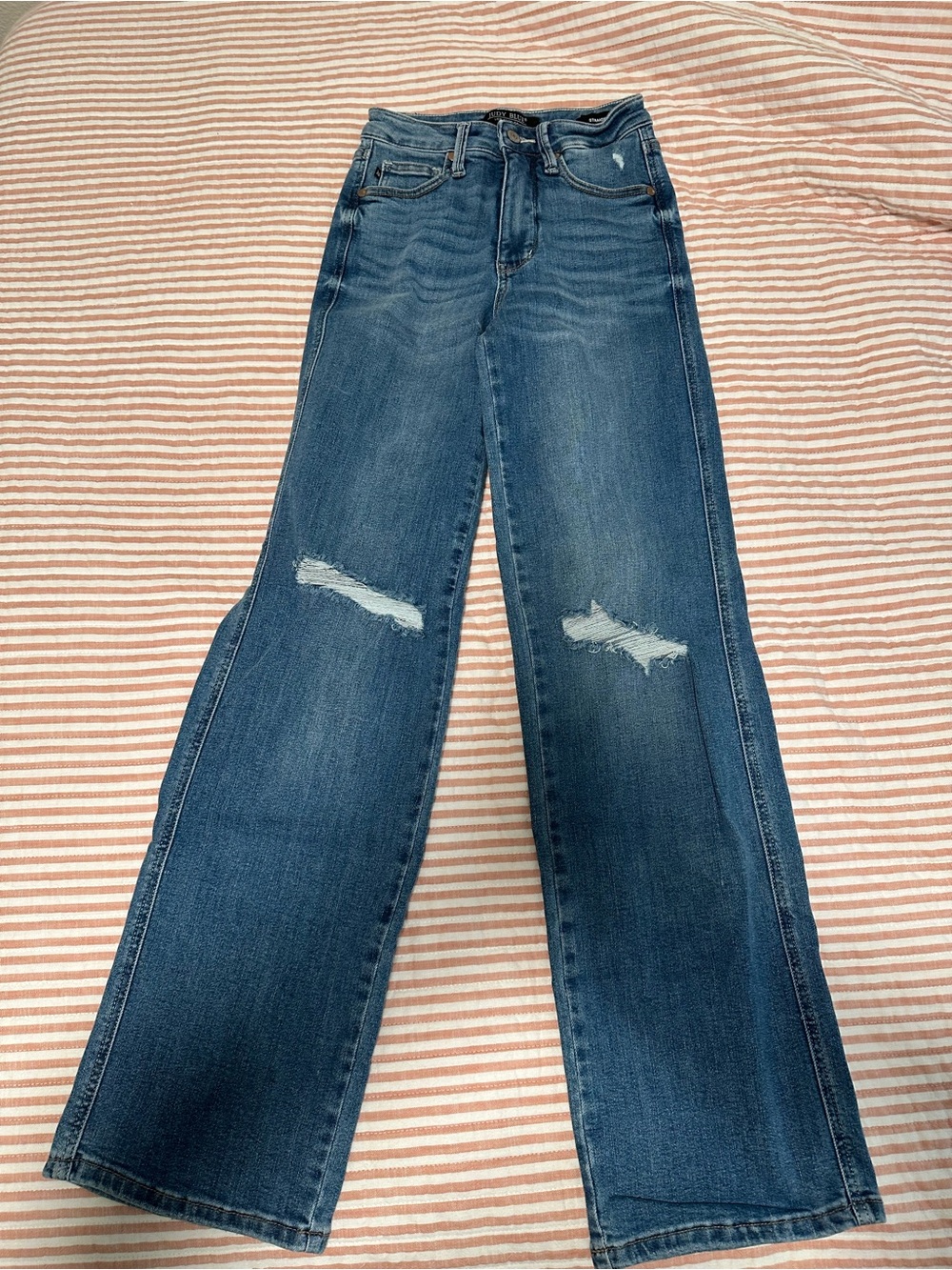 Judy Blue Wide Leg High-Rise Distressed Women's Jeans